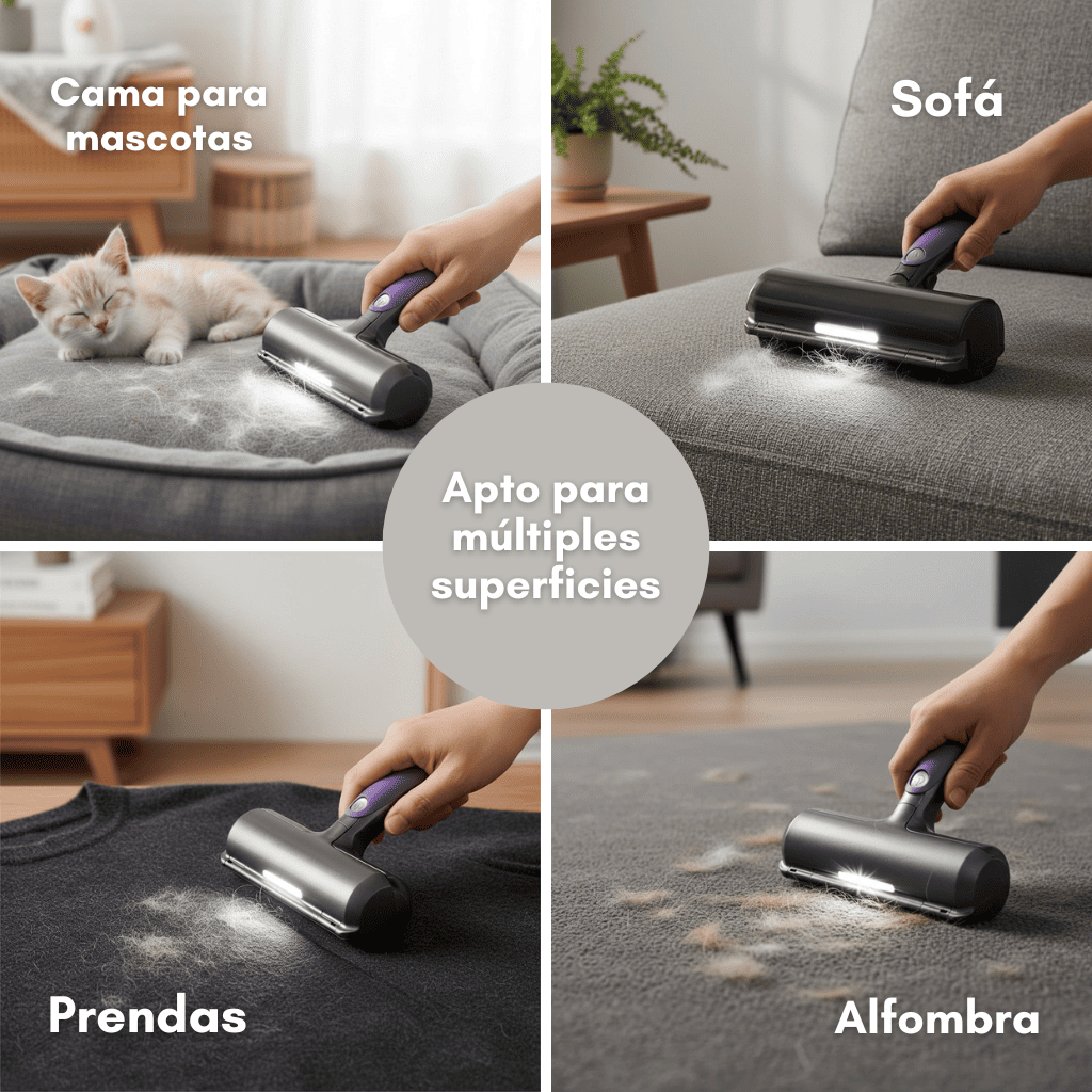 Rodillo Quita Pelos con Luz LED – Limpieza Precisa para Dueños de Mascotas