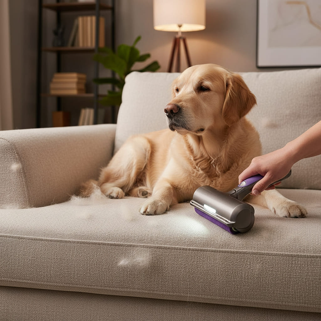 Rodillo Quita Pelos con Luz LED – Limpieza Precisa para Dueños de Mascotas